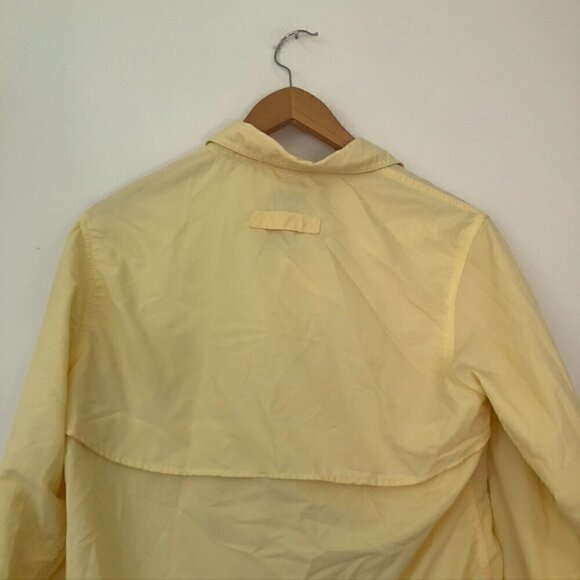 L. L. BEAN Tropicwear Shirt Solid Yellow Button Down Short Sleeve Vented Small S - Picture 9 of 10